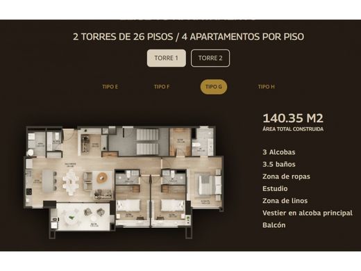 Appartement à Medellín, Departamento de Antioquia