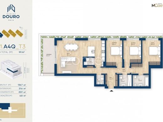 Apartment / Etagenwohnung in Vila Nova de Gaia, Distrito do Porto