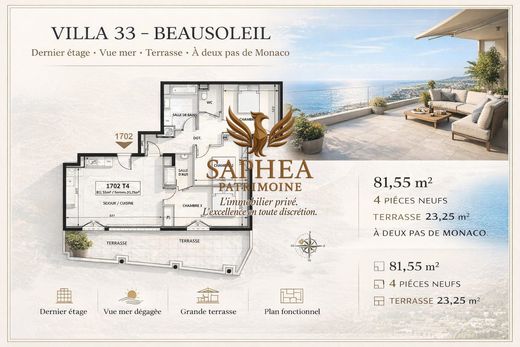 Apartment / Etagenwohnung in Beausoleil, Alpes-Maritimes