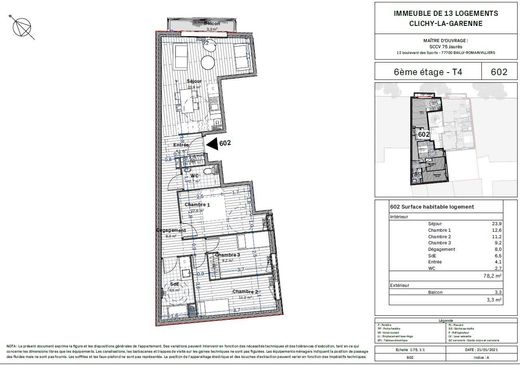 Apartment / Etagenwohnung in Clichy, Hauts-de-Seine