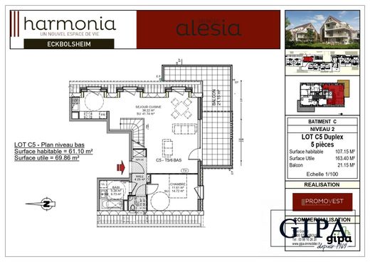 Apartment / Etagenwohnung in Eckbolsheim, Bas-Rhin