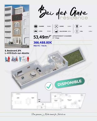 Apartment in Esch-sur-Alzette, Canton d'Esch-sur-Alzette