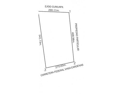 Terreno a Cumuapa 1ra. Sección, Cunduacán