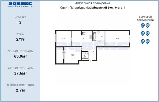 ﺷﻘﺔ ﻓﻲ سانت بطرسبرغ, Sankt-Peterburg